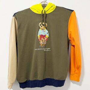 Polo‎ Ralph Lauren Colorblock Hoodie Mens Size XXL Polo Bear Sweatshirt Preppy